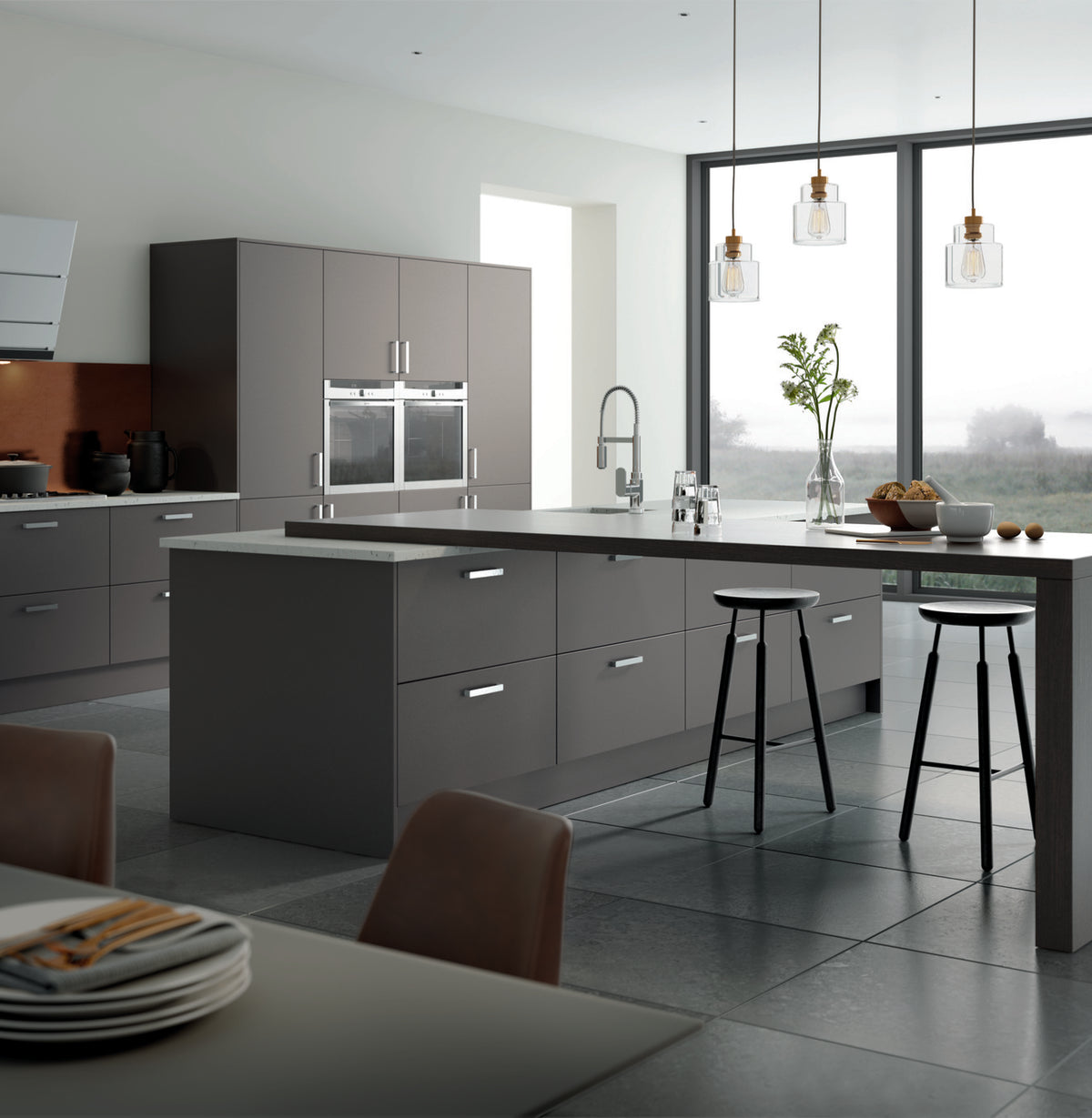 Valencia Anthracite Matt Kitchen Doors | Bold & Modern | Aspin Collins