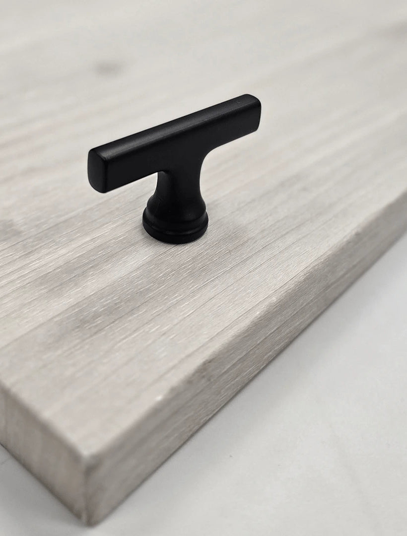 Alderley Slim T-Bar Handle with Matching Knob | Black | Aspin Collins