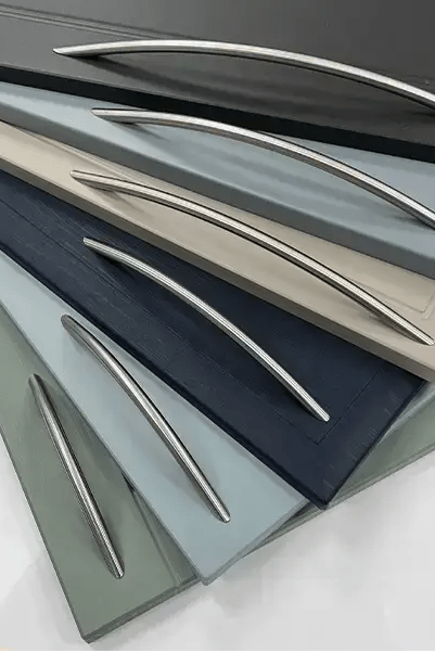 Calder Brushed Nickel Bow Handle | Aspin Collins