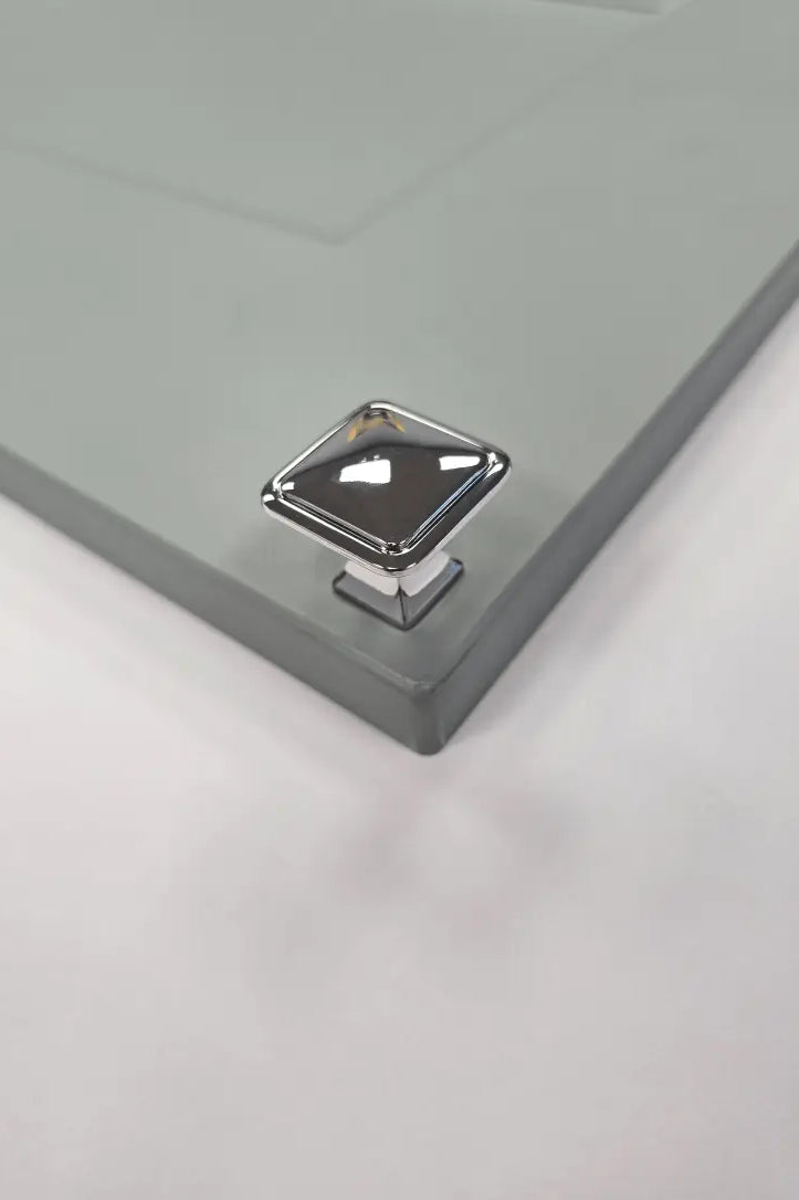 Thornbury Slim D-Handle with Matching Knob | Chrome | Aspin Collins
