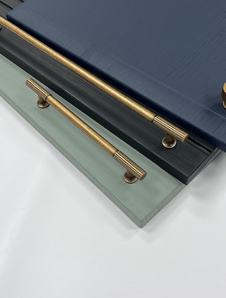 Chester Antique Brass Handle & Knob | Classic Cabinet Fitting | Aspin Collins