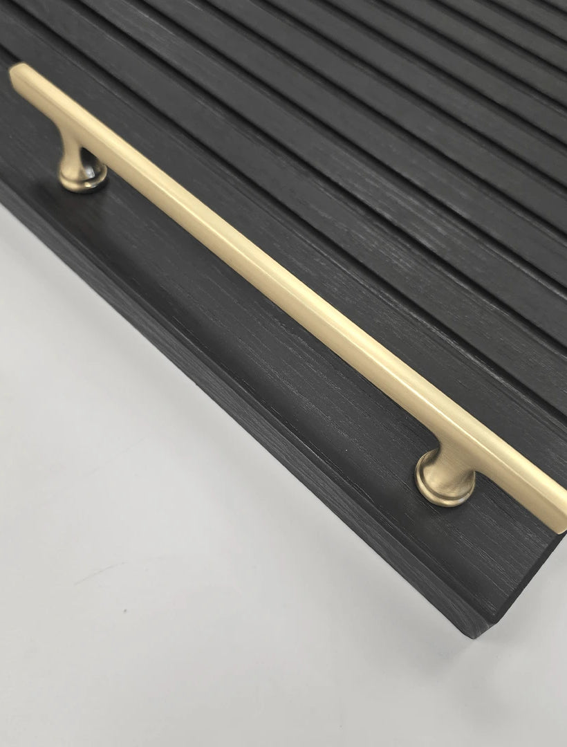 Alderley Slim T-Bar Handle with Matching Knob | Brass | Aspin Collins