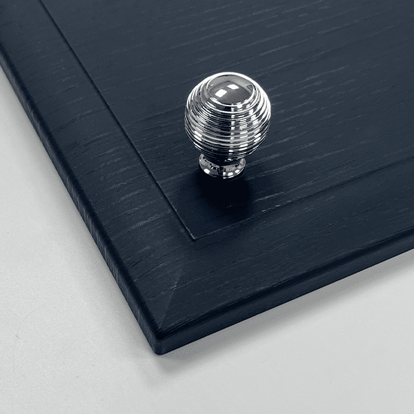 Lined Knob Handle – Cromwell | Chrome / Black Chrome | Sleek Finish | Aspin Collins