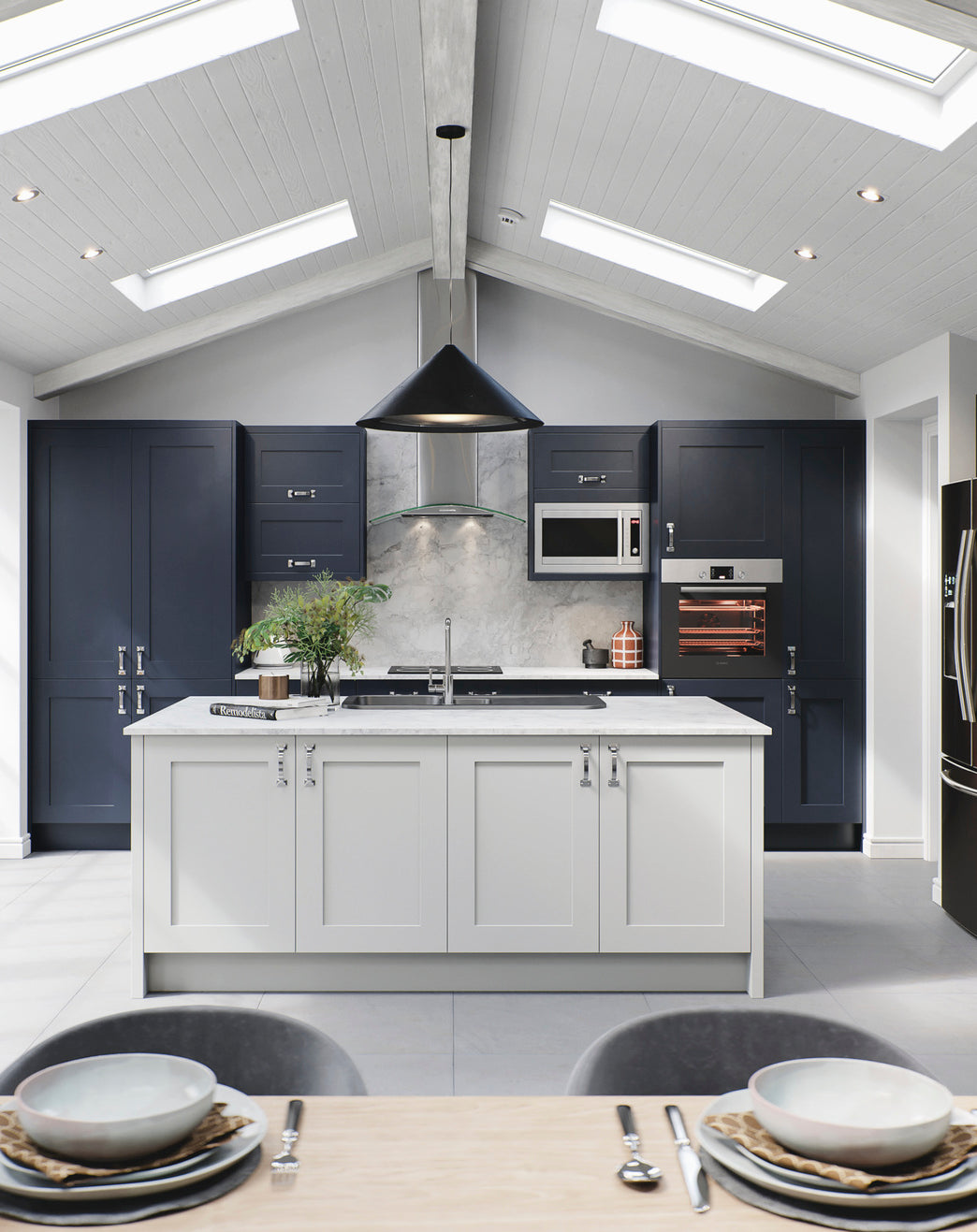 Shaker Kitchen Door - Harrogate Range - Indigo - Aspin Collins