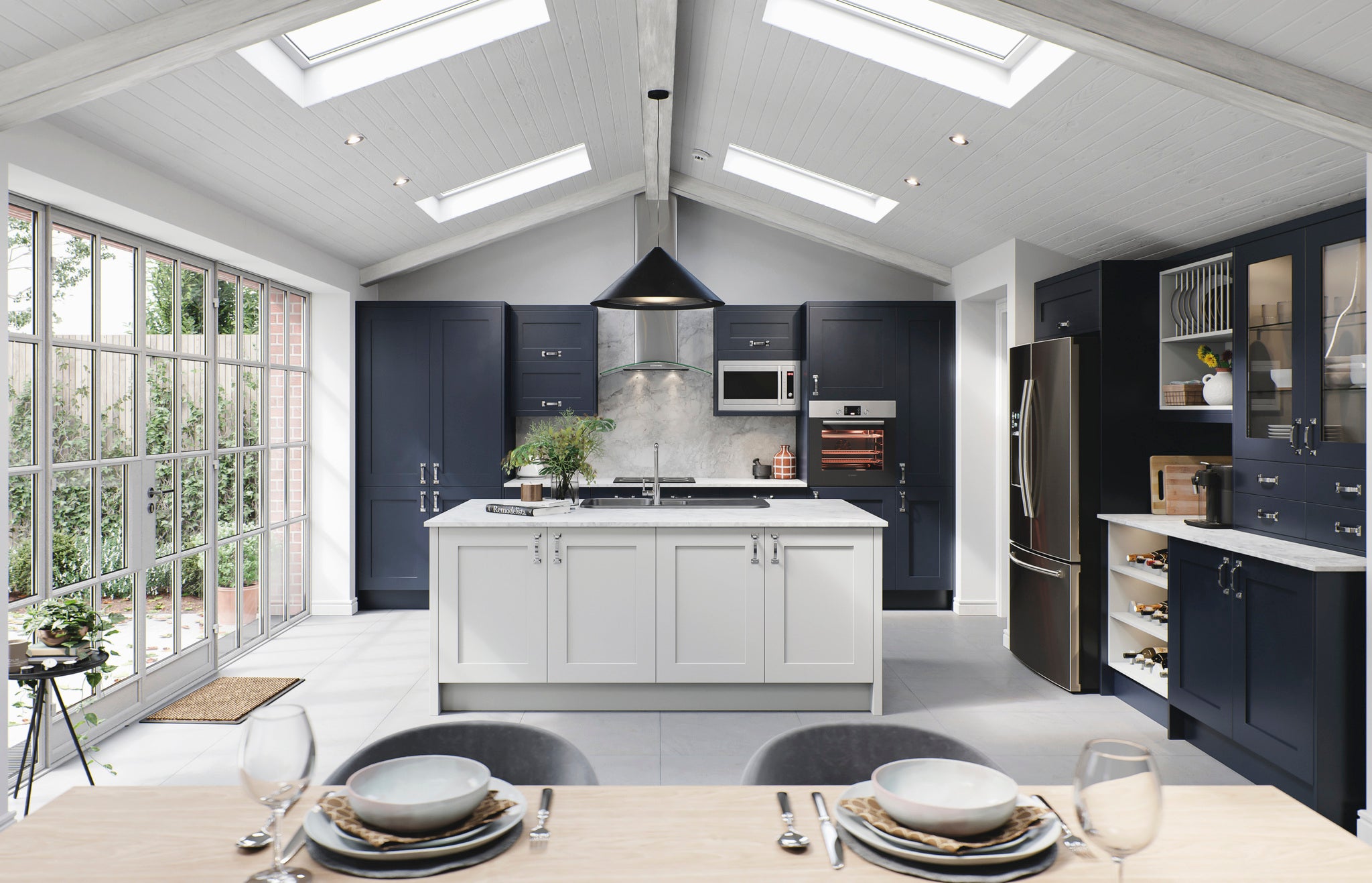 Shaker Kitchen Door - Harrogate Range - Indigo - Aspin Collins