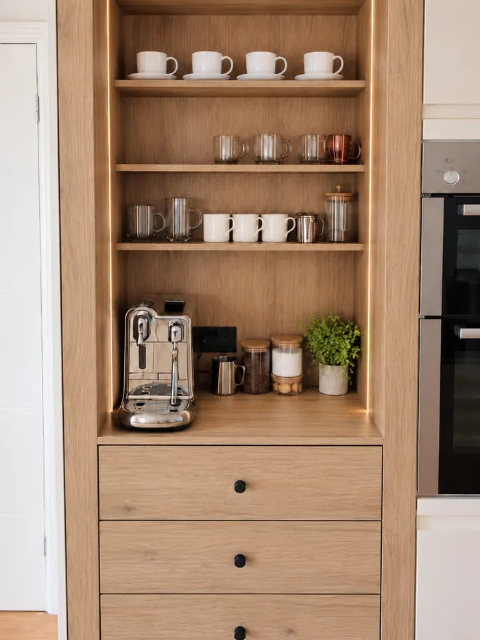 The Portofino Coffee Bar | Slide-In Coffee Station for Larder Cabinets | Aspin Collins
