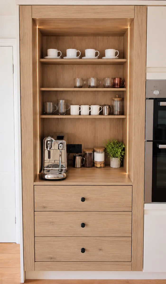 The Portofino Coffee Bar | Slide-In Coffee Station for Larder Cabinets | Aspin Collins