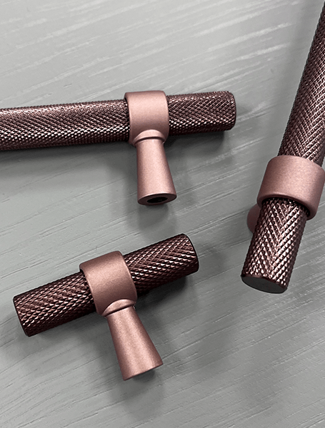 Knurled T-Bar Handle | Miami | Modern Cabinet Handle in Mocha, Black & Gold | Aspin Collins