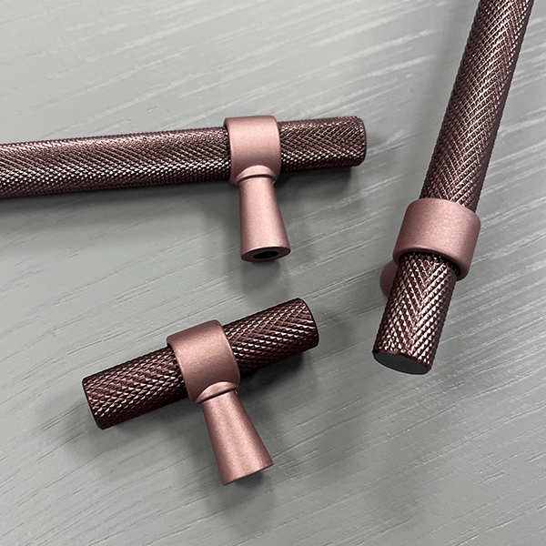 Knurled T-Bar Handle | Miami | Modern Cabinet Handle in Mocha, Black & Gold | Aspin Collins