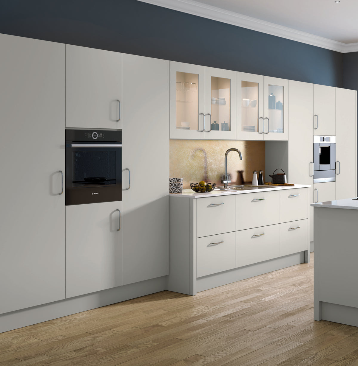 Kitchen Door - Valencia - Light Grey Matt - Aspin Collins