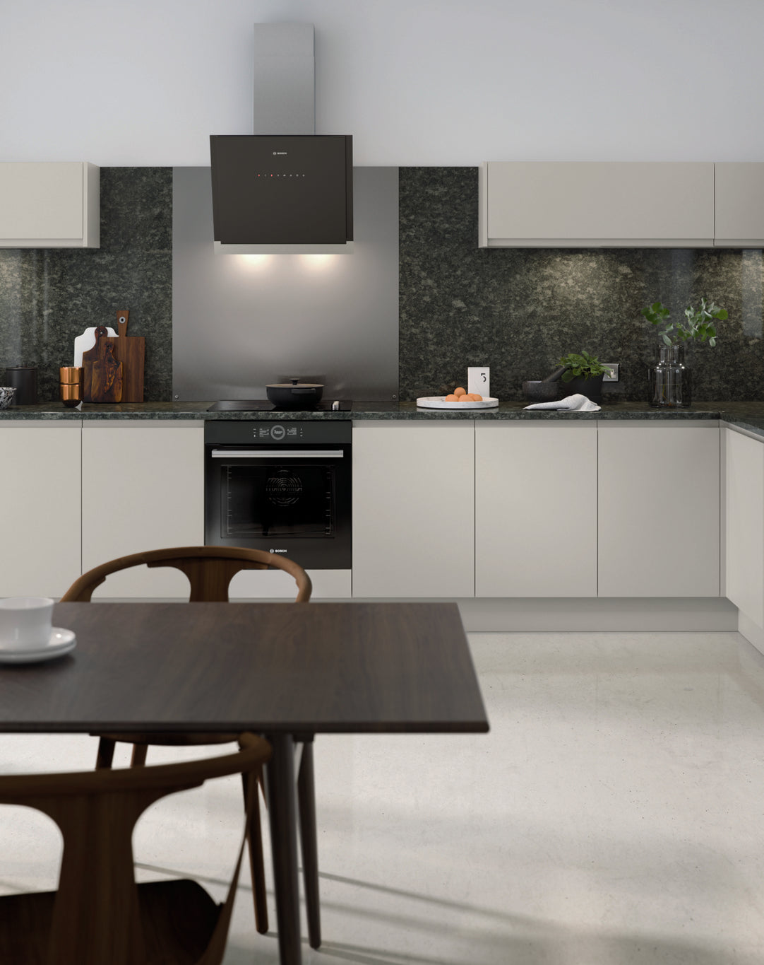 Levana Light Grey Matt Kitchen Doors | Contemporary Soft Matt Kitchen Doors | Aspin Collins