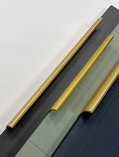 Lip Cabinet Door Handle | Sleek Handle in Black & Brushed Brass | Aspin Collins