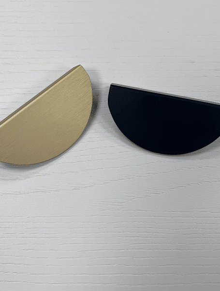 Harrow Crescent Pull Handle – Gold, Black | Elegant Cupboard Fitting | Aspin Collins