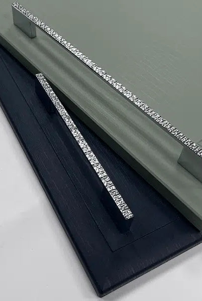 Mosaic Crystal Bar Handle – Chrome | Aspin Collins