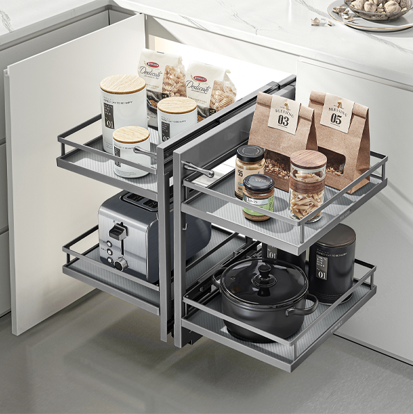 Optimiser Corner Pull-Out Unit | Universal Soft-Close Kitchen Storage | Aspin Collins