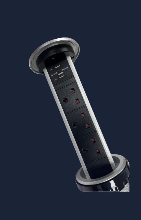 Motorised Pop-Up Socket | Side View 2 | Aspin Collins