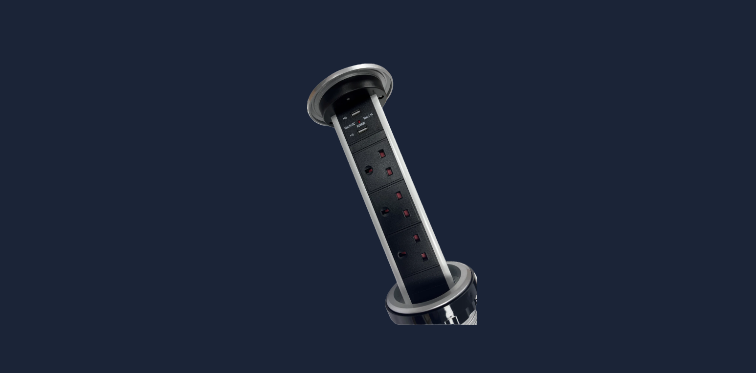 Motorised Pop-Up Socket | Side View 2 | Aspin Collins