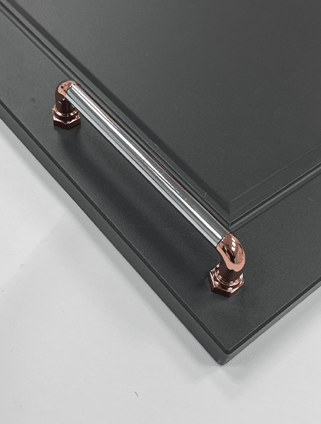 Copper & Chrome Pull Bar Handle | Dawn | Modern Cabinet & Drawer Handle | Aspin Collins