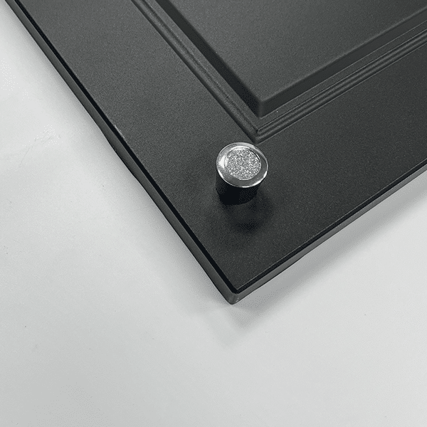 D-Shaped Glitter Handle – Belvoir | Chrome / Black | Sparkling Cabinet Pull | Aspin Collins