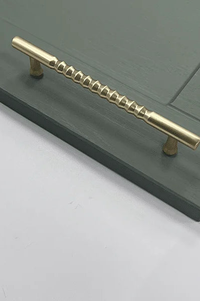 Kelmscott Spiral-Ribbed Bar Handle | Brushed Brass | Aspin Collins