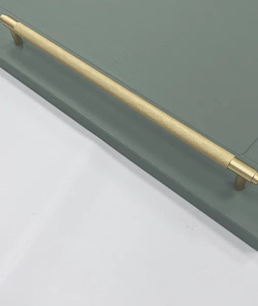Corbridge Knurled Bar Handle in Brass, Includes Long Wardrobe Size | Aspin Collins