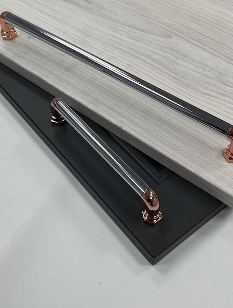 Copper & Chrome Pull Bar Handle | Dawn | Modern Cabinet & Drawer Handle | Aspin Collins