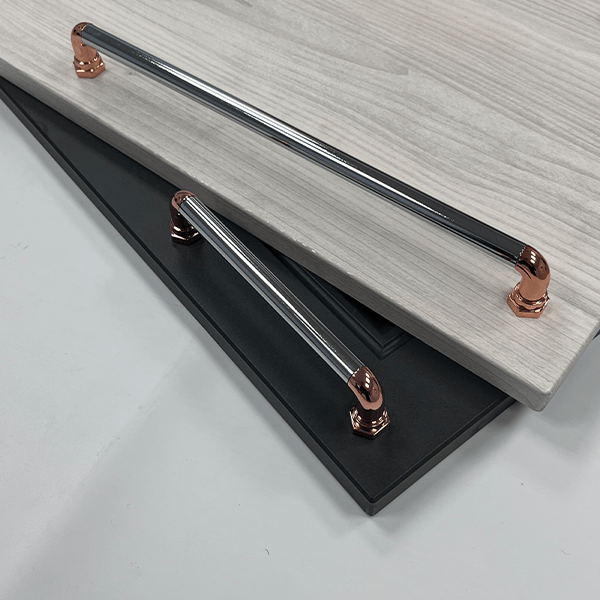 Copper & Chrome Pull Bar Handle | Dawn | Modern Cabinet & Drawer Handle | Aspin Collins