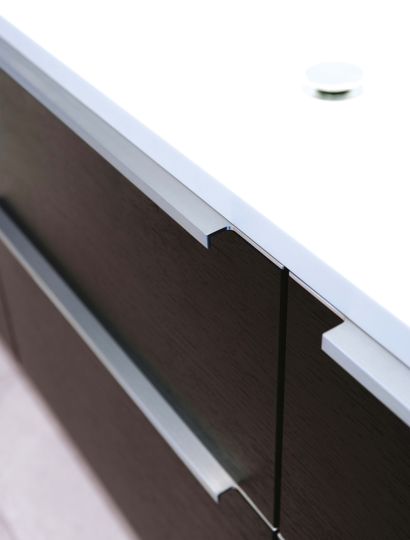 Trim - Recessed Aluminium Edge Pull | Inox Look | Aspin Collins