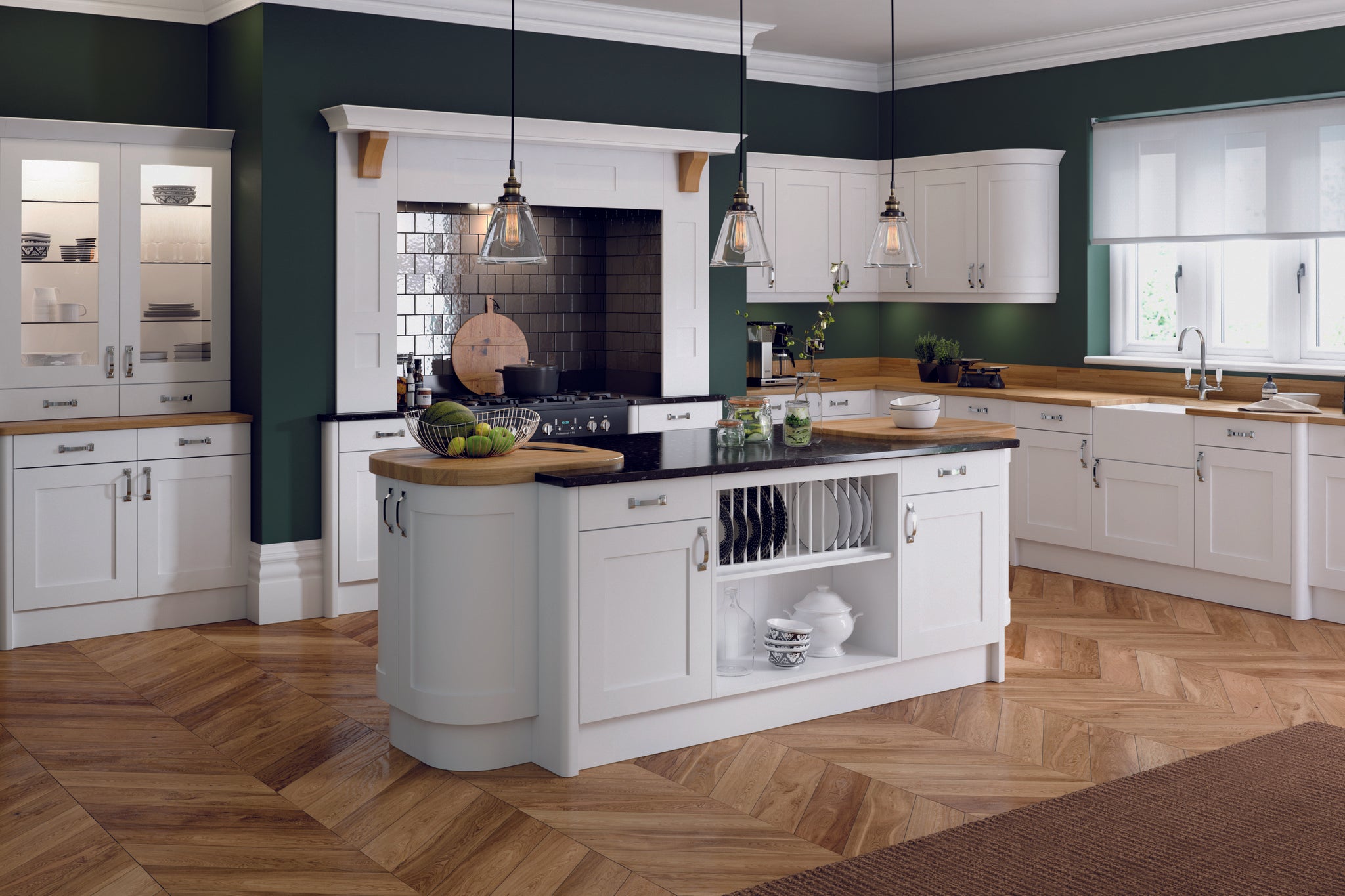Shaker Kitchen Door - Harrogate Range - White | Aspin Collins