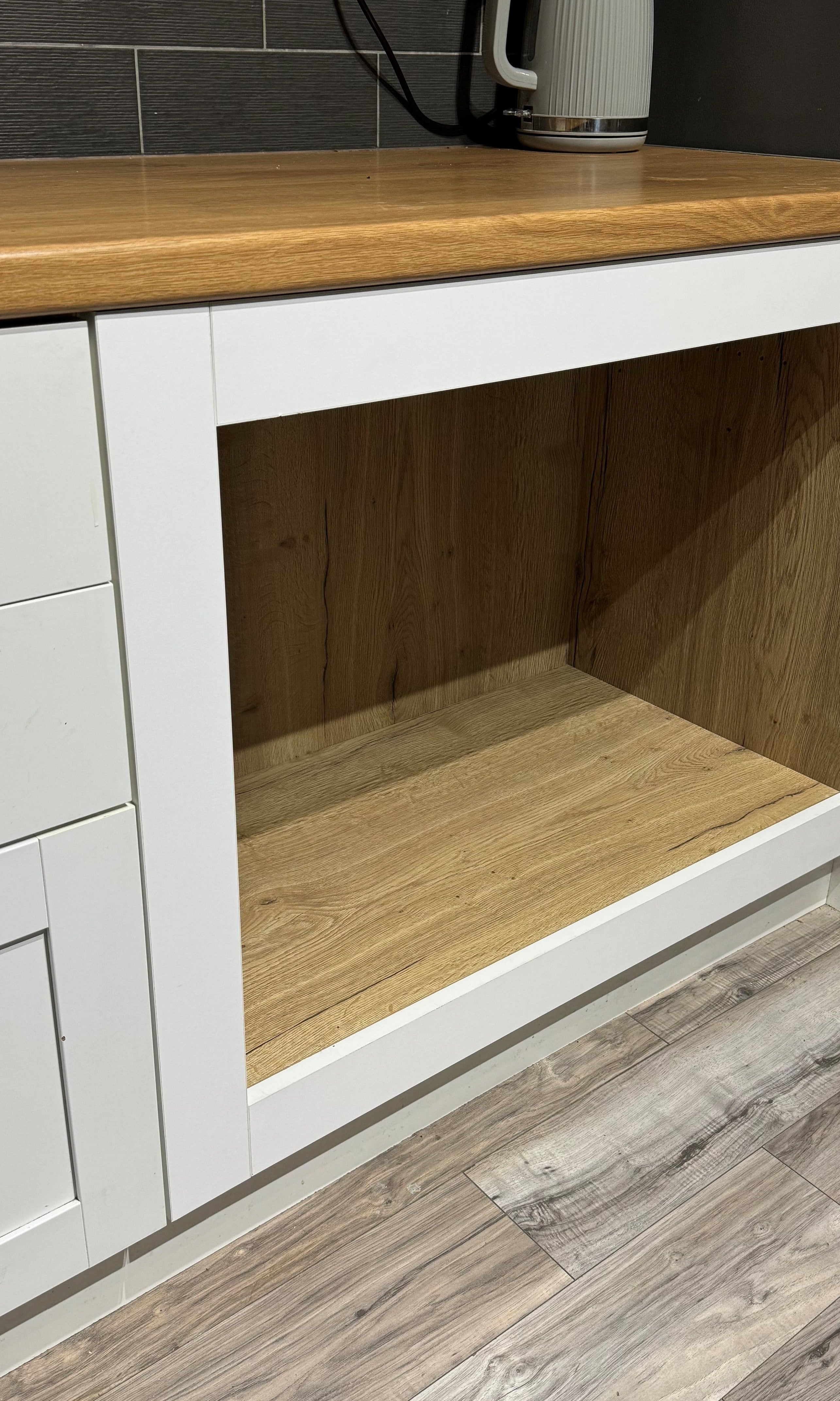 Integrated Kitchen Cabinet Dog Bed | DIY Flat Pack | Bespoke Look for Less | Aspin Collins