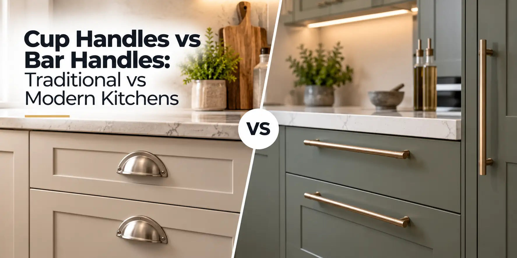 Cup Handles vs Bar Handles: Traditional vs Modern Kitchens