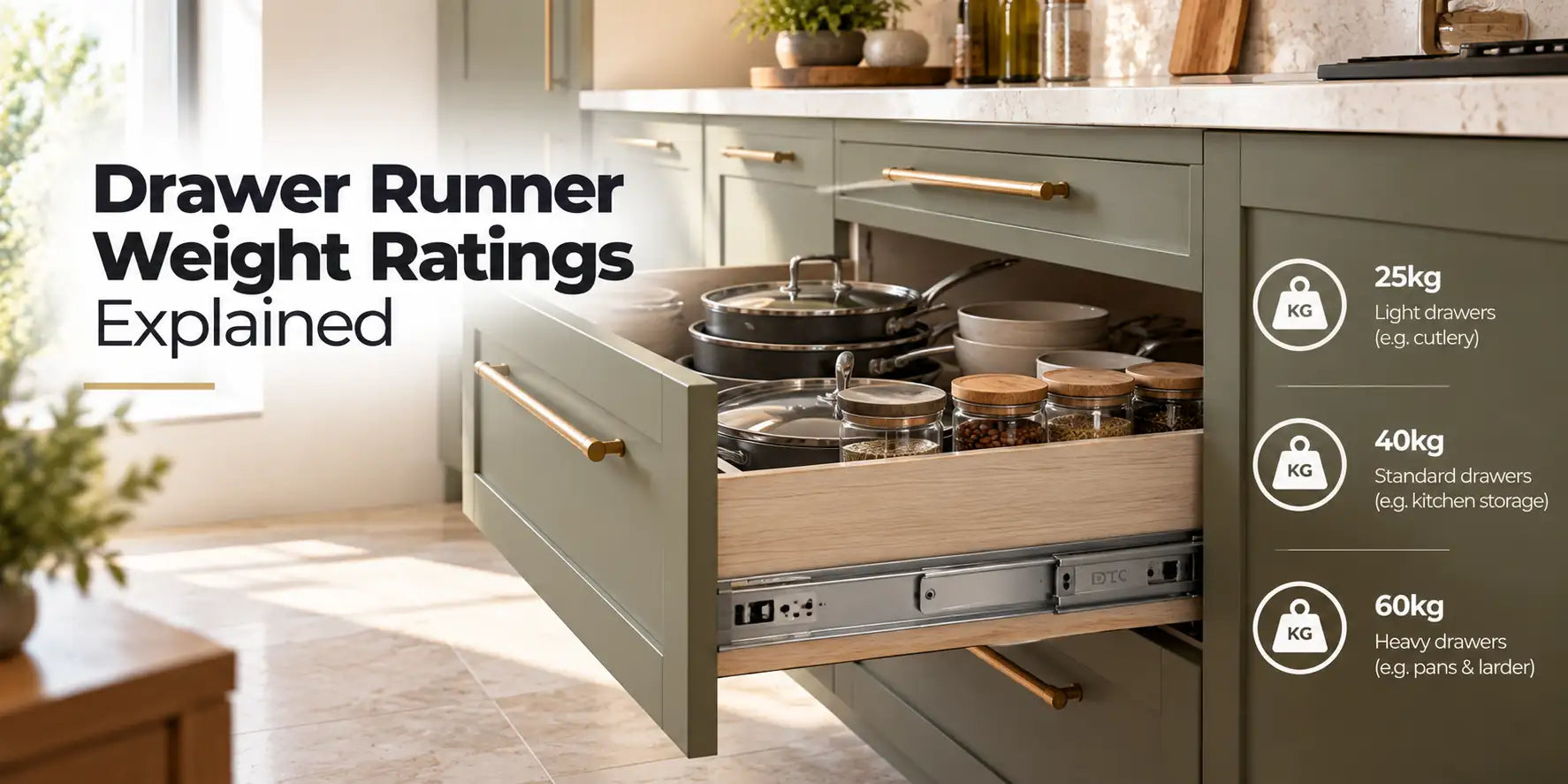 Drawer Runner Weight Ratings Explained | Aspin Collins