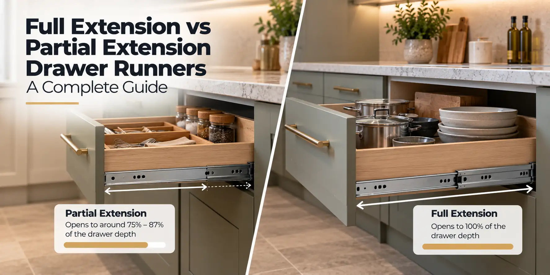 Full Extension vs Partial Extension Drawer Runners
