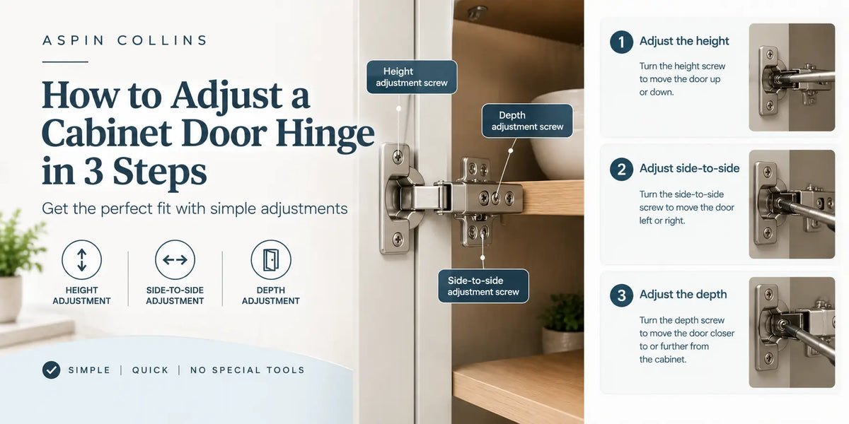 How to Adjust a Cabinet Door Hinge in 3 Steps | Aspin Collins