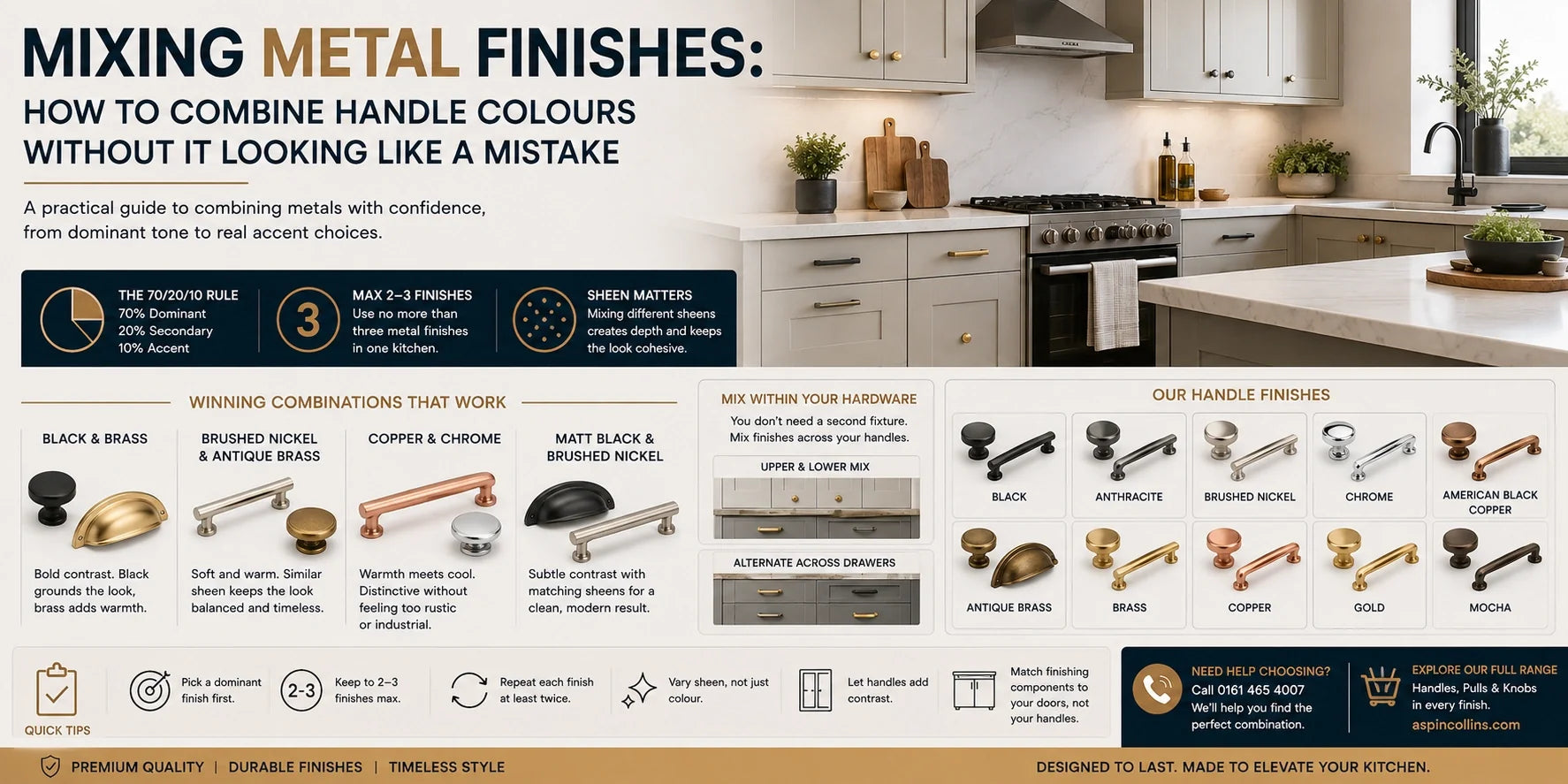 Mixing Metal Finishes in Kitchens | A Practical Guide | Aspin Collins