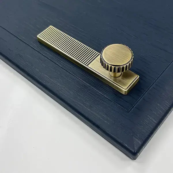 Lined Knob & Backplate Handle – Eton | Antique Brass / Anthracite / Gold | Aspin Collins