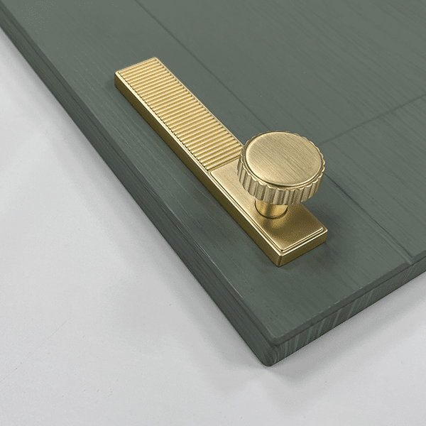 Lined Knob & Backplate Handle – Eton | Antique Brass / Anthracite / Gold | Aspin Collins