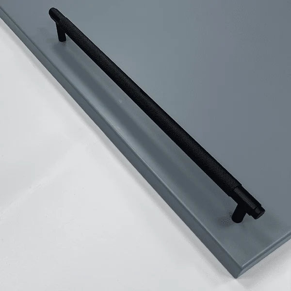 Corbridge Knurled Bar Handle in Black, Includes Long Wardrobe Size | Aspin Collins