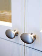 Oval Simple - Egg Shaped Cabinet Knob | Inox Look or Matt Black | Aspin Collins