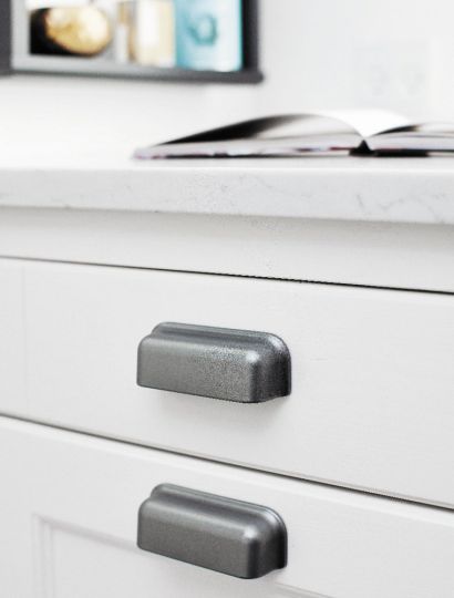 Port Cup - Modern Rectangular Cup Pull | Brown, Grey, Inox Look | Aspin Collins