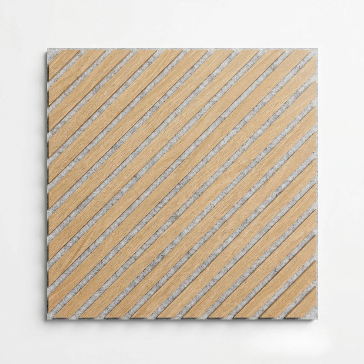 Fenris - Diagonal Oak Square Slat Wall Panels | Grey Felt Backing (Set of 6) | Aspin Collins