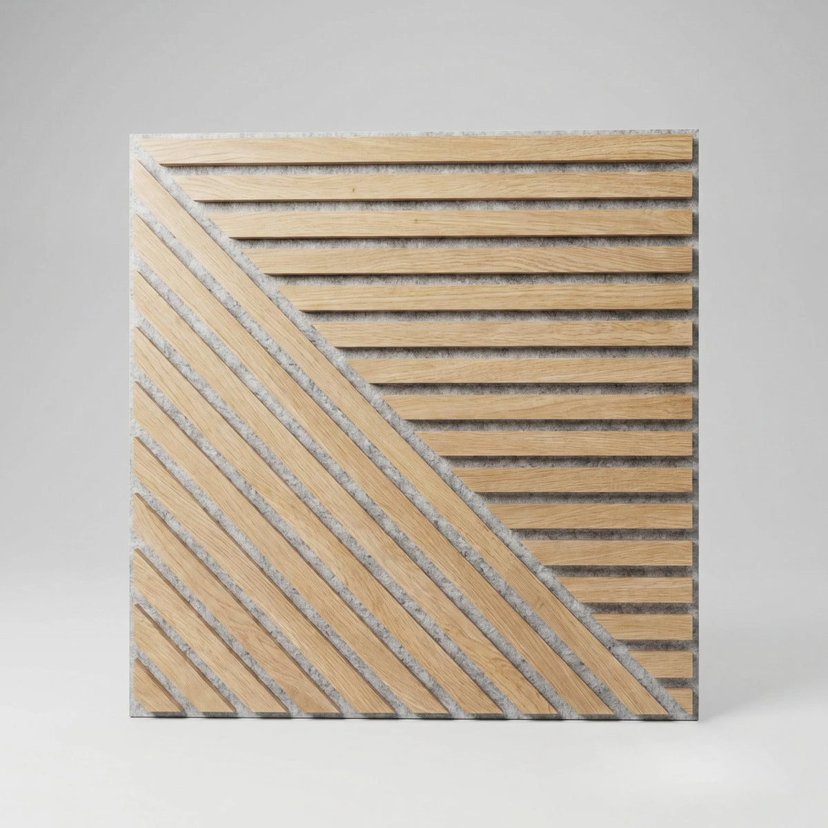 Kirra - Oak Mix Square Slat Wall Panels | Grey Felt Backing (Set of 6) | Aspin Collins