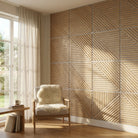 Kirra - Oak Mix Square Slat Wall Panels | Grey Felt Backing (Set of 6) | Aspin Collins