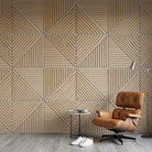 Kirra - Oak Mix Square Slat Wall Panels | Grey Felt Backing (Set of 6) | Aspin Collins