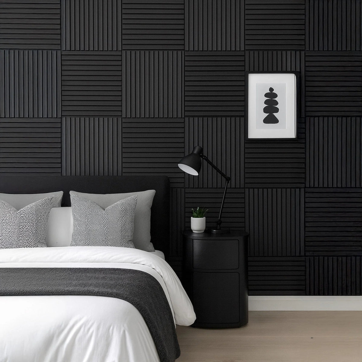 Briksdal - Square Acoustic Slat Wall Panels (Set of 4) | Aspin Collins