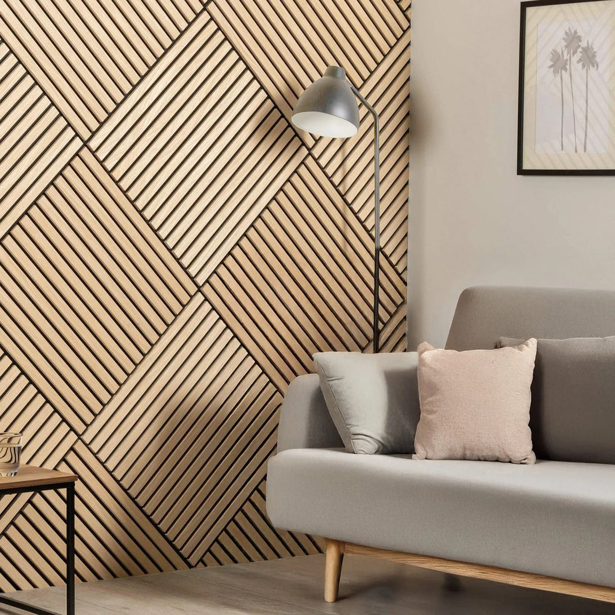 Briksdal - Square Acoustic Slat Wall Panels (Set of 4) | Aspin Collins