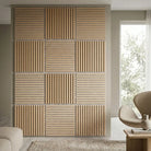 Solvang - Oak Straight Square Slat Wall Panels | Grey Felt Backing (Pack of 6) | Apsin Collins