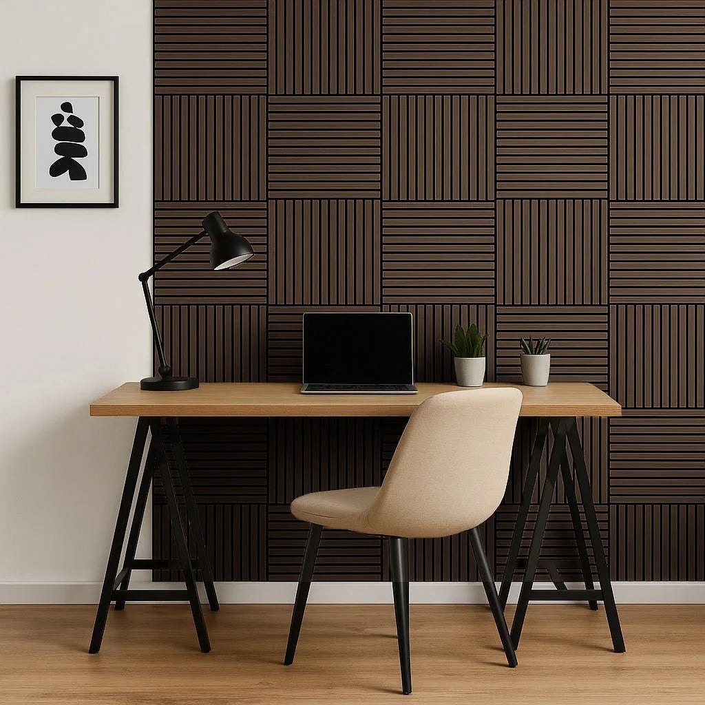 Briksdal - Square Acoustic Slat Wall Panels (Set of 4) | Aspin Collins