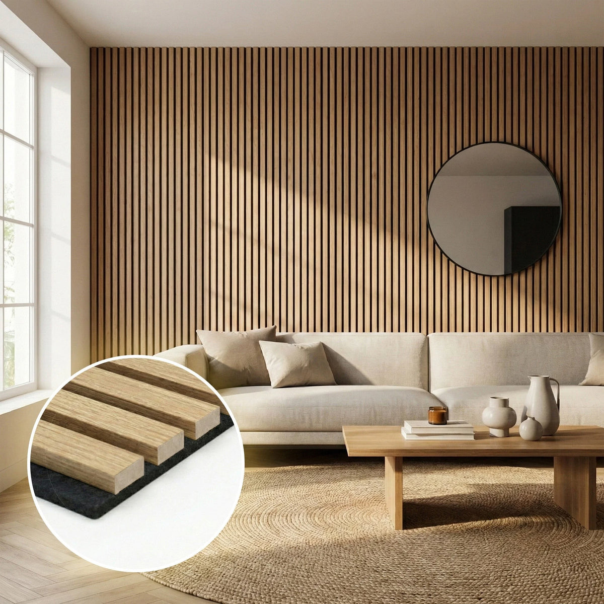 Askeholm - Three-Sided Acoustic Wood Veneer Wall Panels (Set Of 2) | Aspin Collins