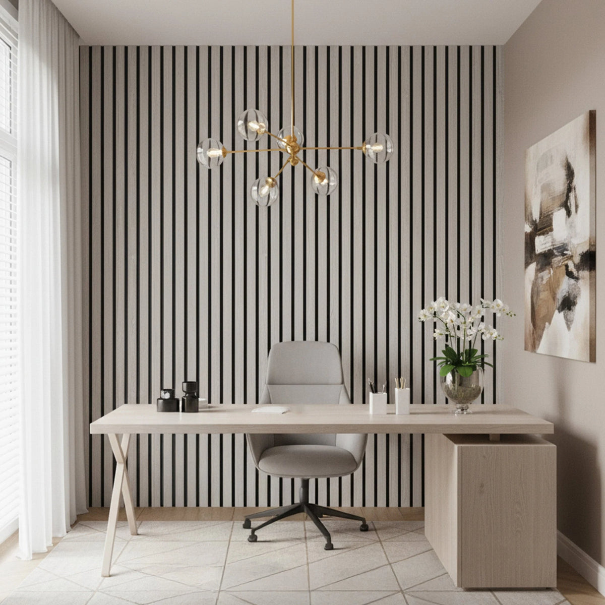 Hjelm - Front-Facing Acoustic Slat Wall Panels (Set Of 2) | Apsin Collins